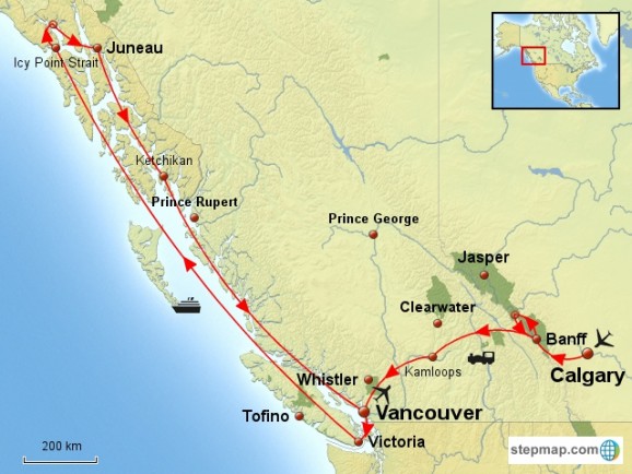 Canada / Ouest / Croisières / Traversée de l'Ouest en train + croisière Alaska
