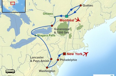 Du Québec à New York via les chutes du Niagara, Washington et Philly