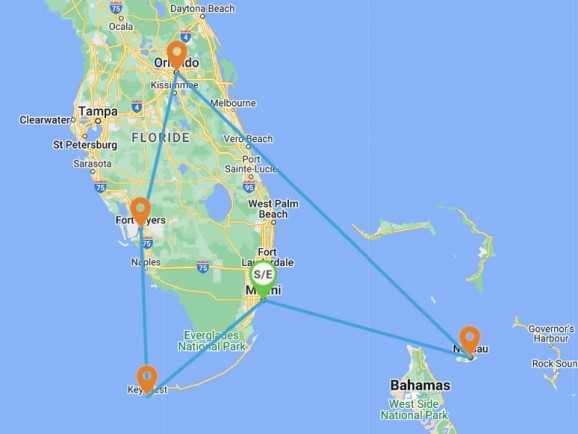 Usa / Sud / Autocar / Floride & Bahamas : autocar & croisière