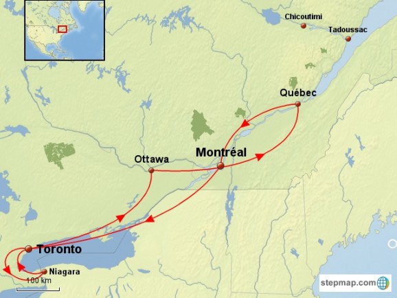 Canada / Québec et Ontario / Train / Les grandes villes de l'Ontario et du Québec en train