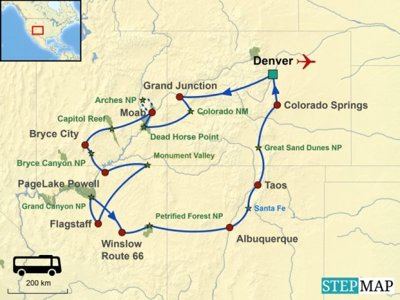 Usa / Grand Ouest / Autocar / Rocheuses, Canyons & Pueblos (2022)