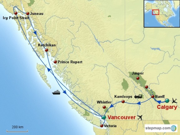 Canada / Ouest / Croisières / L'Ouest Canadien accompagné & Croisière en Alaska