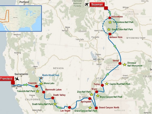 Usa / Grand Ouest / Fly & Drive / San Francisco - Yellowstone par les grands parcs de l'Ouest